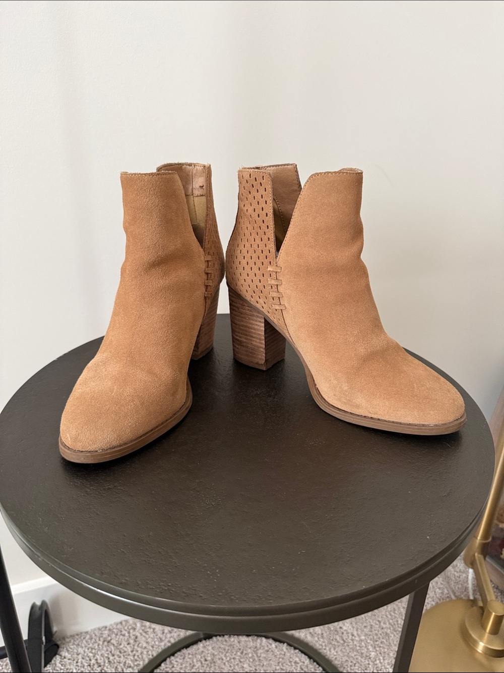 Steve Madden Women's Tan Suede Ankle Booties - Stylish Block Heel